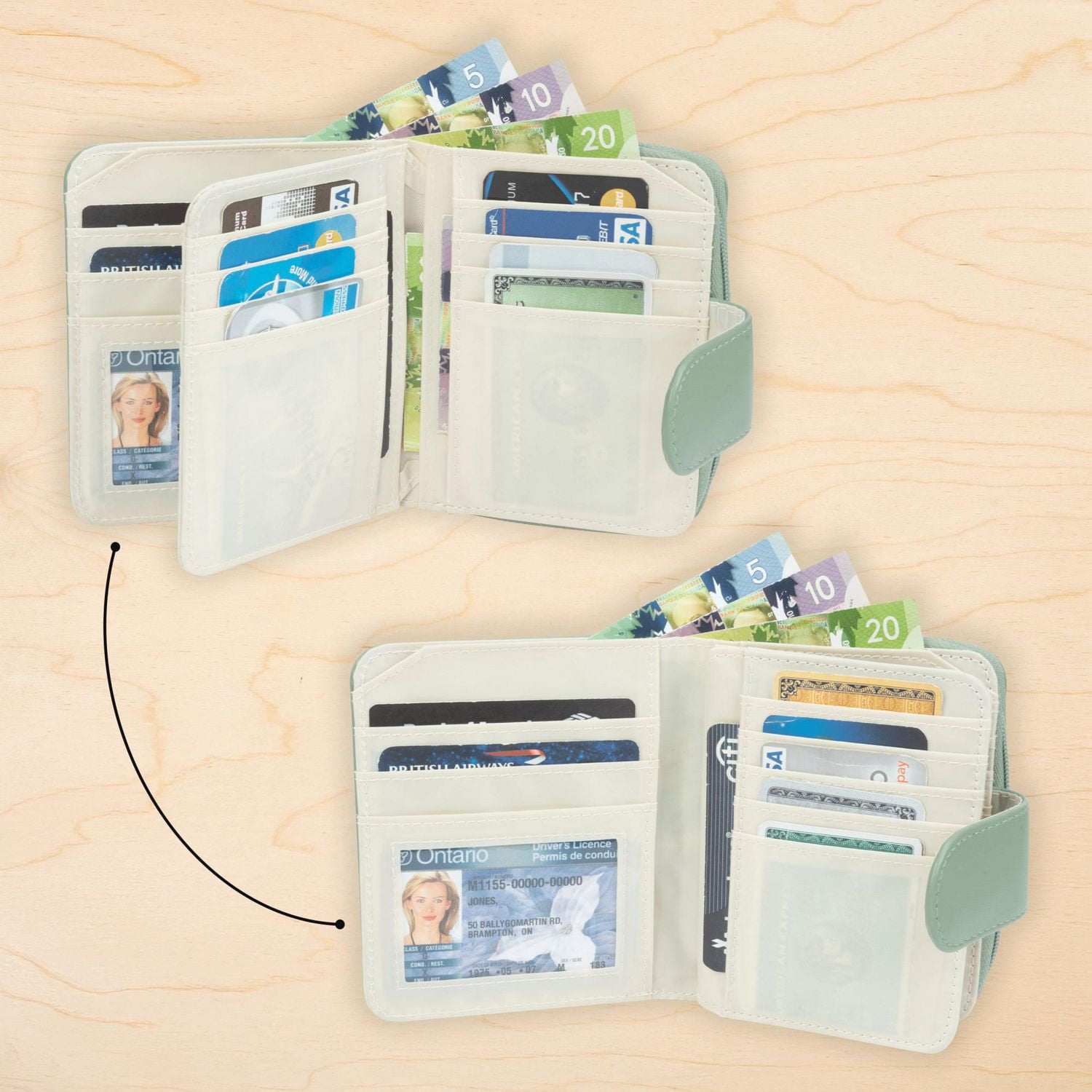 Time And Tru Bourse Multi-Cartes À Attache