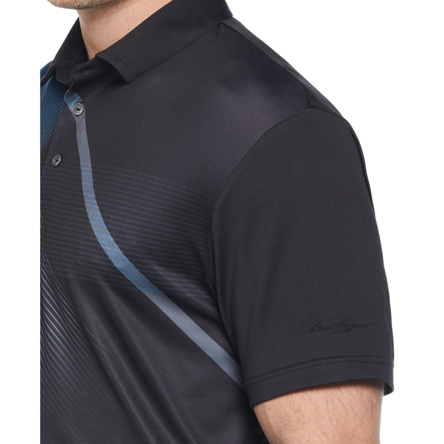 Ben Hogan Men’s Eco Asymmetric Geo Print Short Sleeve Golf Polo Shirt