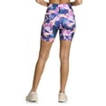 thumbnail image 3 of Reebok Women’s ‘Reflex’ High-Rise 7” Inseam Printed Biker Shorts with Pockets, 3 of 6