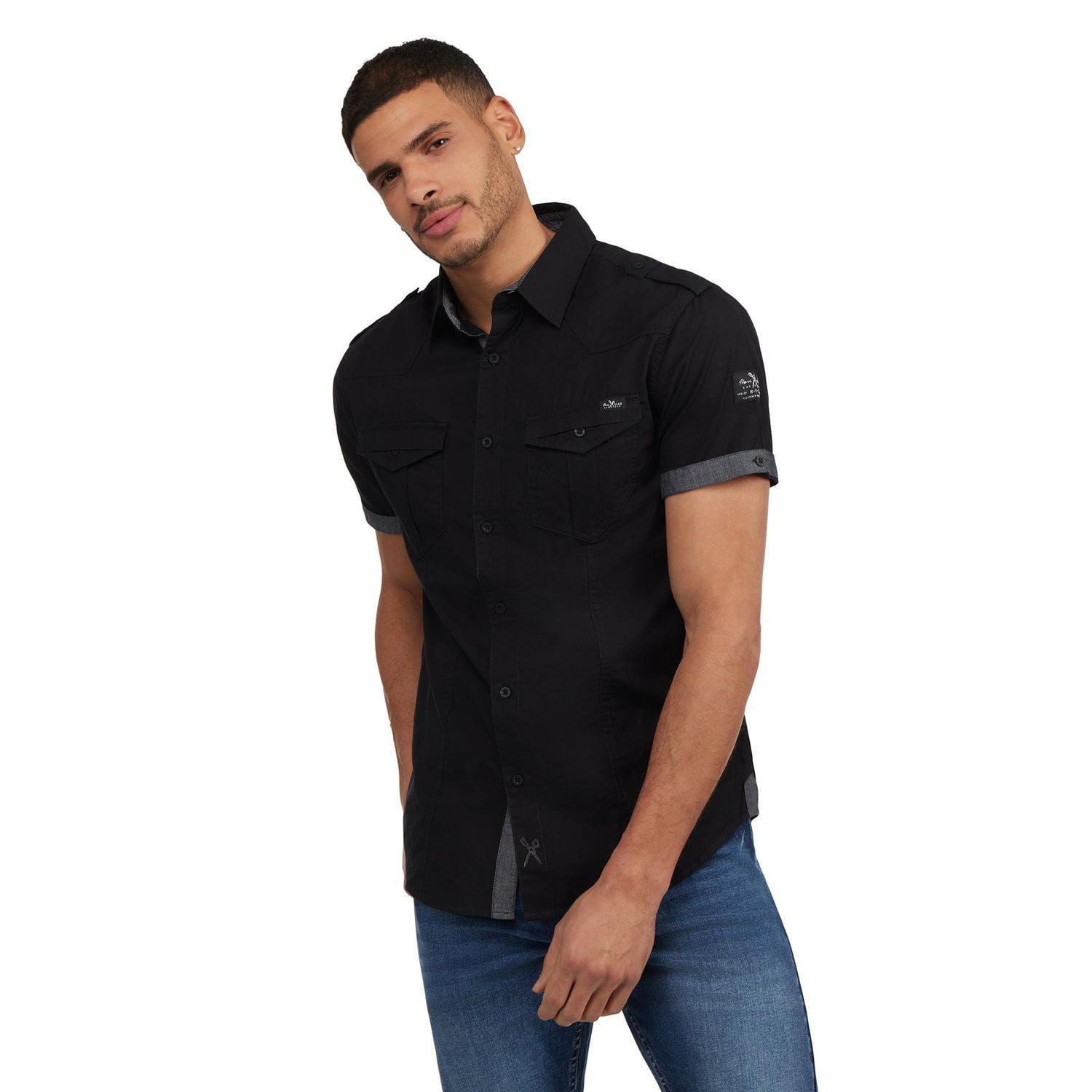 Marc Ecko Men’s Short Sleeve Button Down Shirt