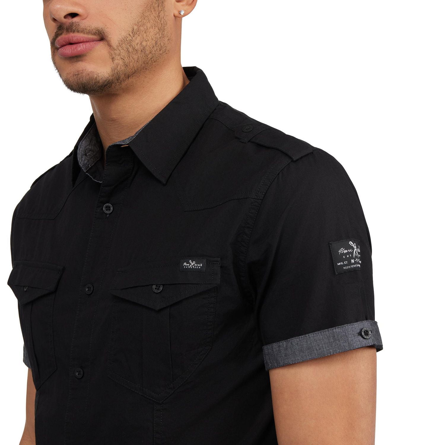 Marc Ecko Men’s Short Sleeve Button Down Shirt