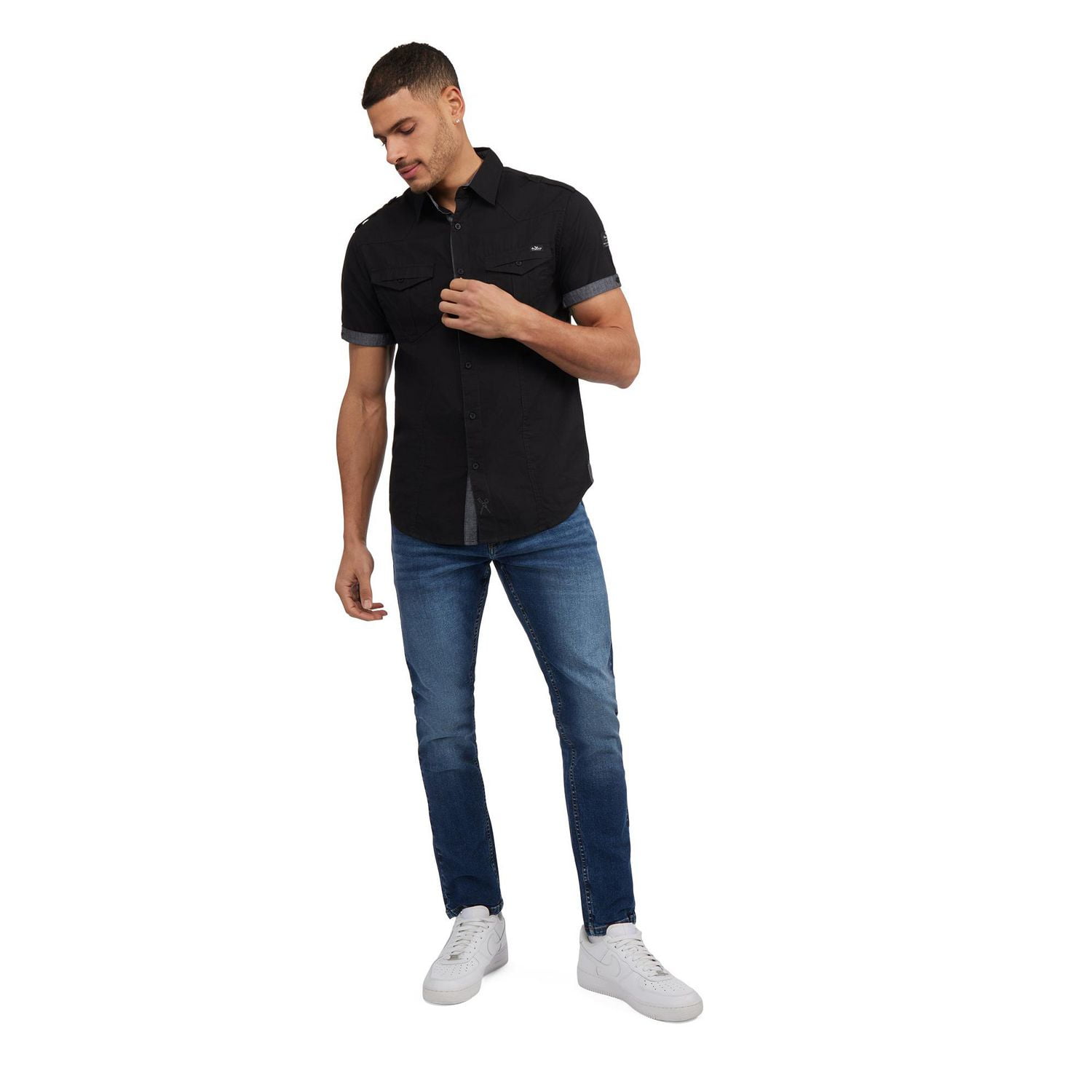 Marc Ecko Men’s Short Sleeve Button Down Shirt