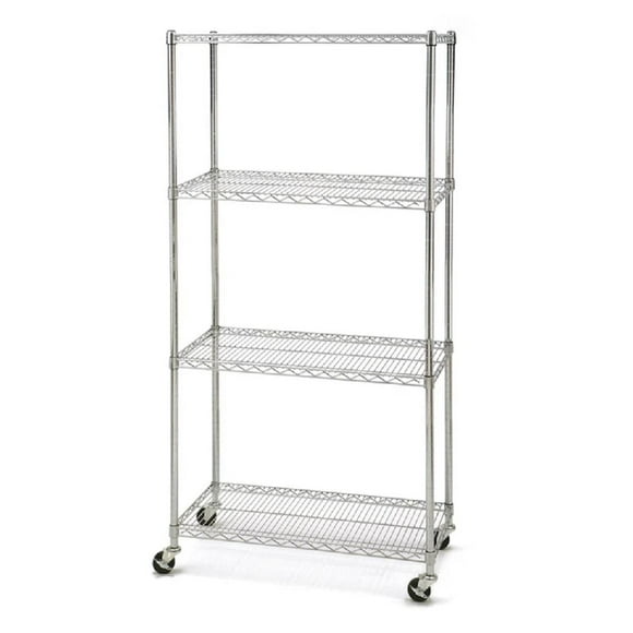 Seville Classics 4-Tier Commercial NSF Shelving, Chrome, 36" x 18" x 72"