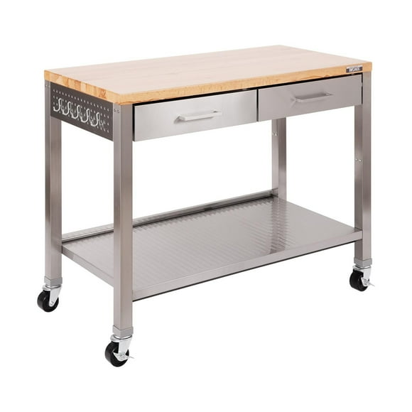 Seville Classics Work Center Island Table, 48" x 24" x 36"