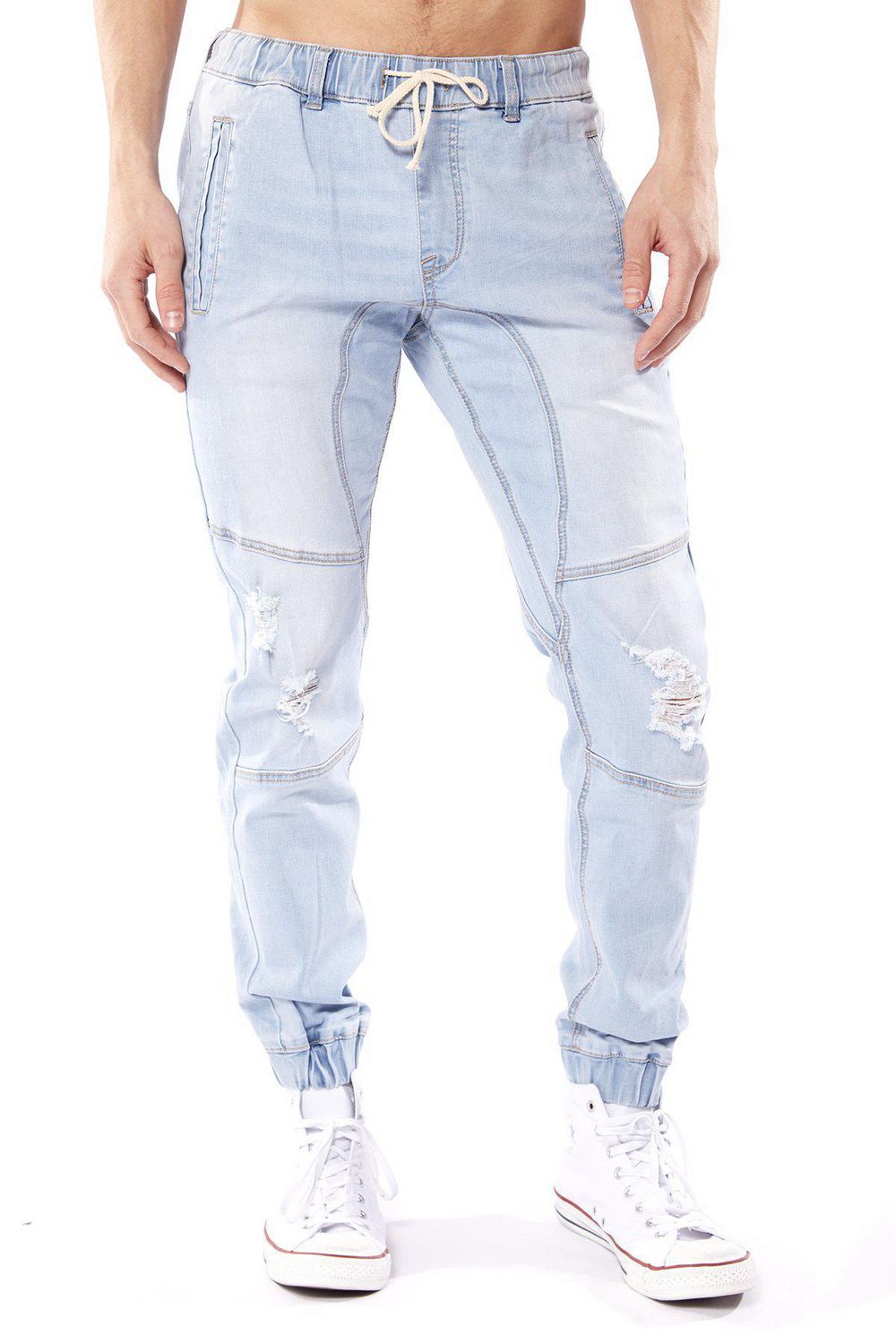 denim moto joggers