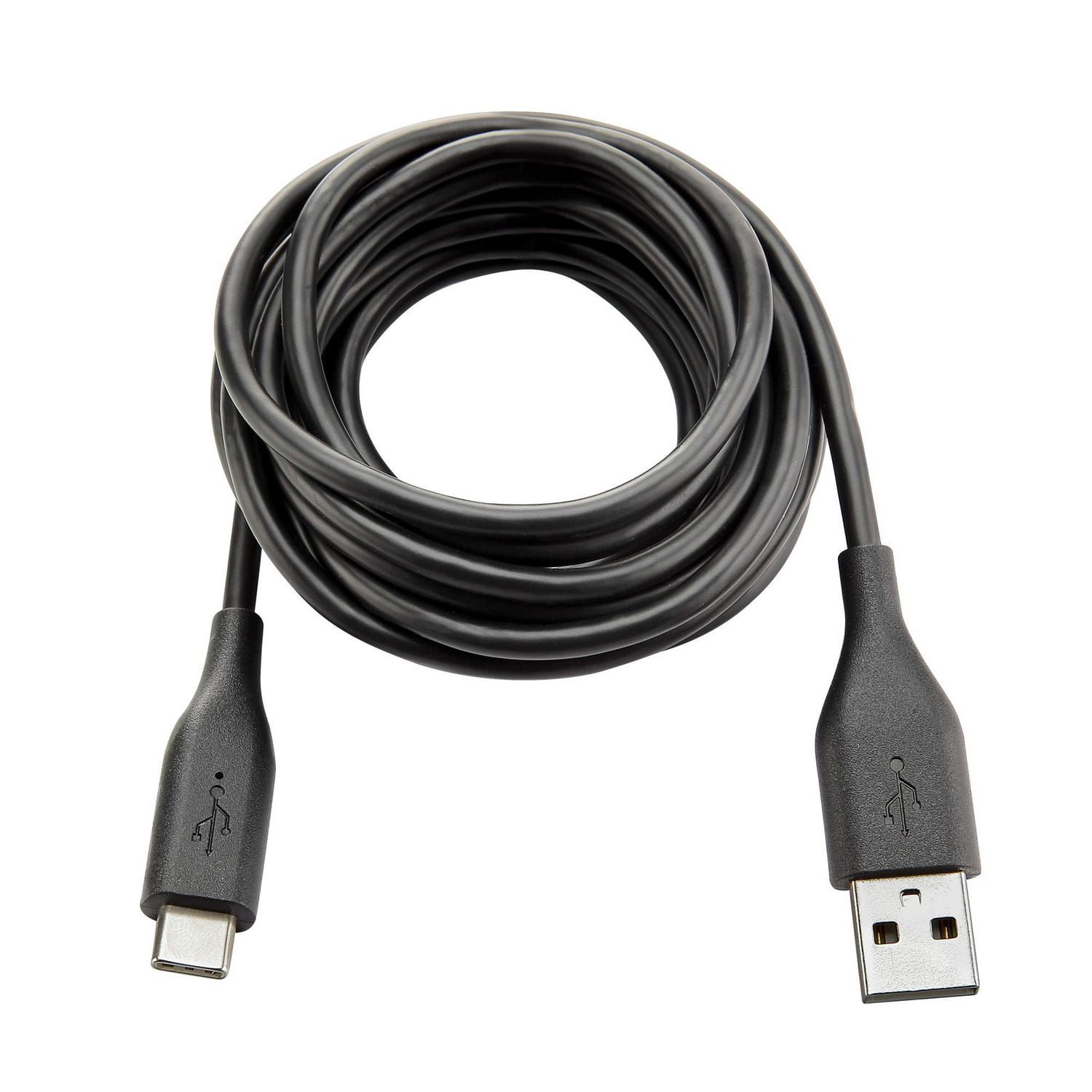 ONN ™ 3 meter USBA to USBC 2.0 Charge & Sync Cable (Black) Walmart
