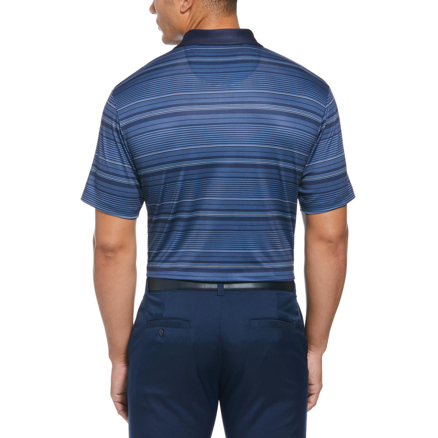 Ben Hogan Chemise de Golf Boutonnée à Manches Courtes et Rayures Tonales Pour Hommes