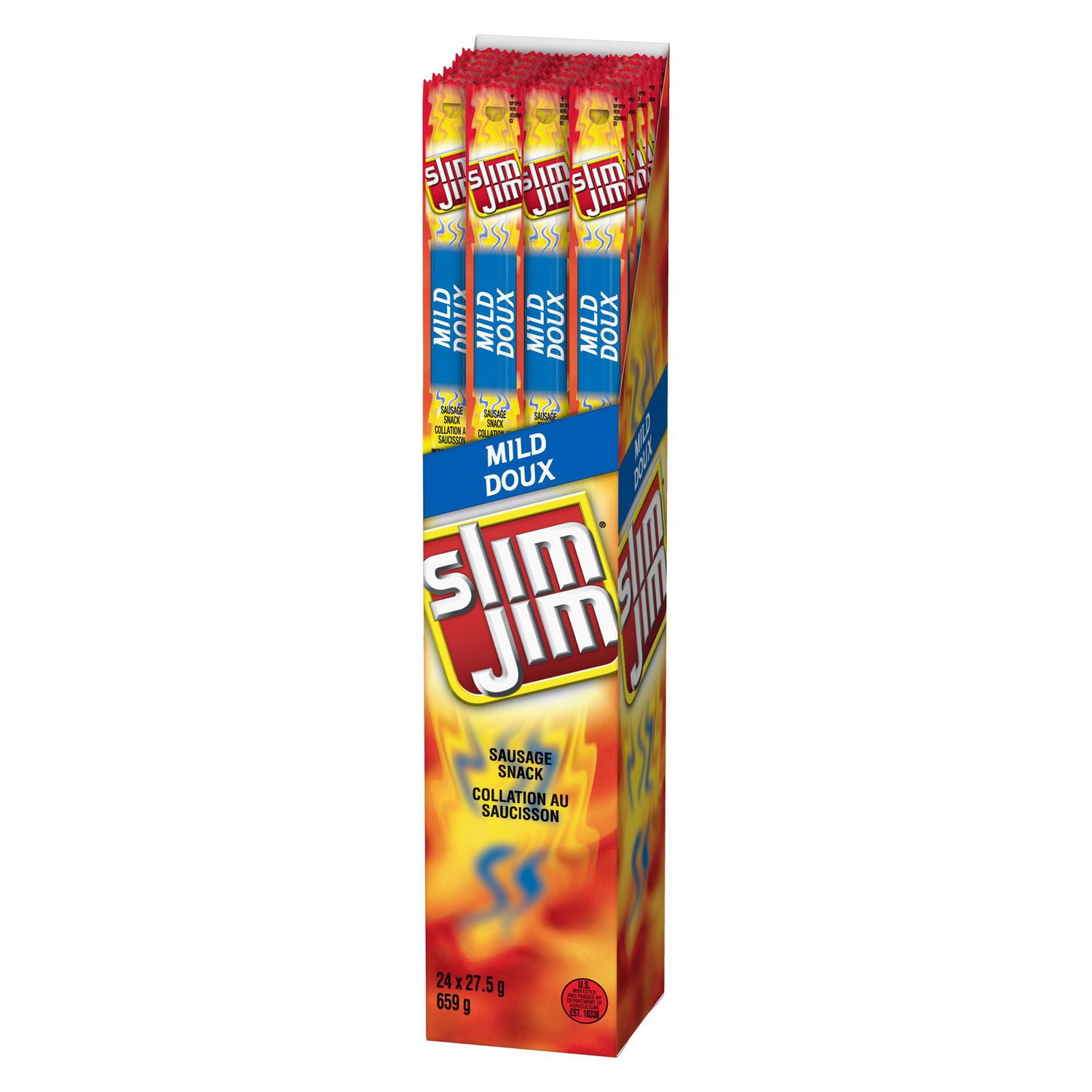 Slim Jim Giant Mild Sausage Snack Pack of 24 units | Walmart Canada