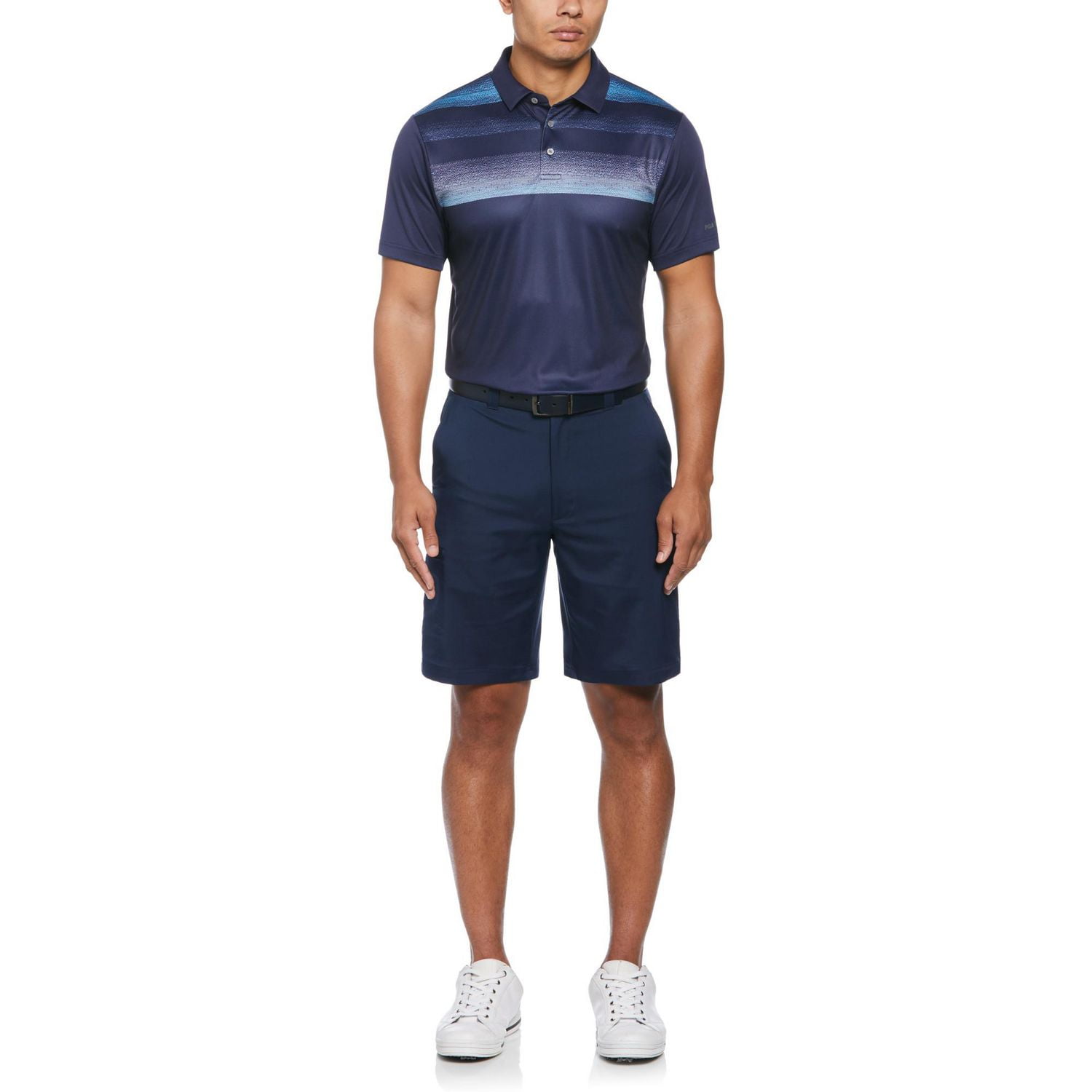PGA TOUR Men's Short Sleeve Chest Print Golf Polo