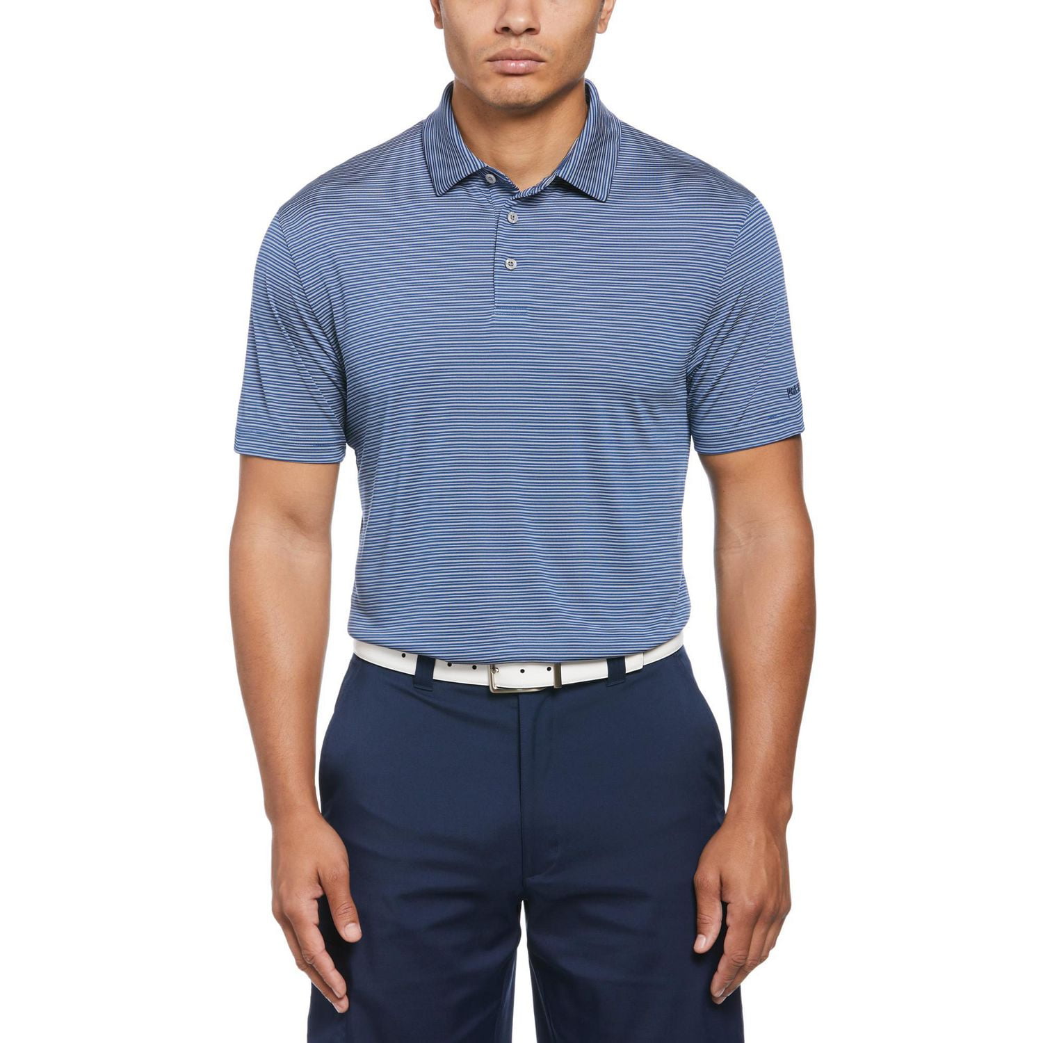 PGA TOUR Men's Short Sleeve Stripe Print Golf Polo Shirt