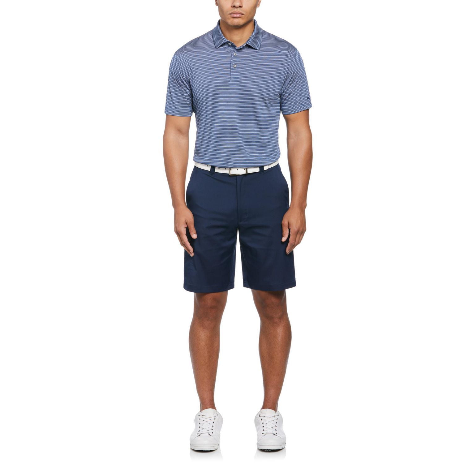 PGA TOUR Men's Short Sleeve Stripe Print Golf Polo Shirt