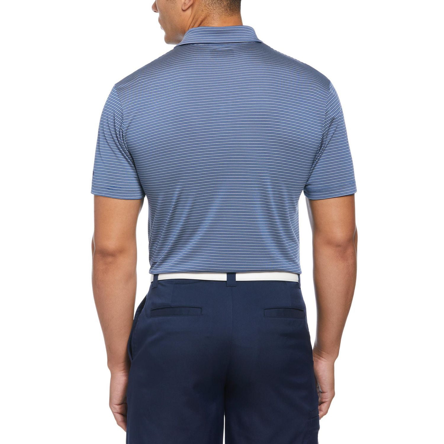 PGA TOUR Men's Short Sleeve Stripe Print Golf Polo Shirt