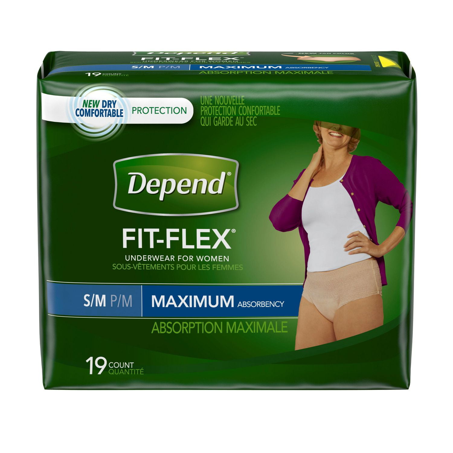 Depend Fit-Flex Incontinence Underwear for Women, Maximum Absorbency 
