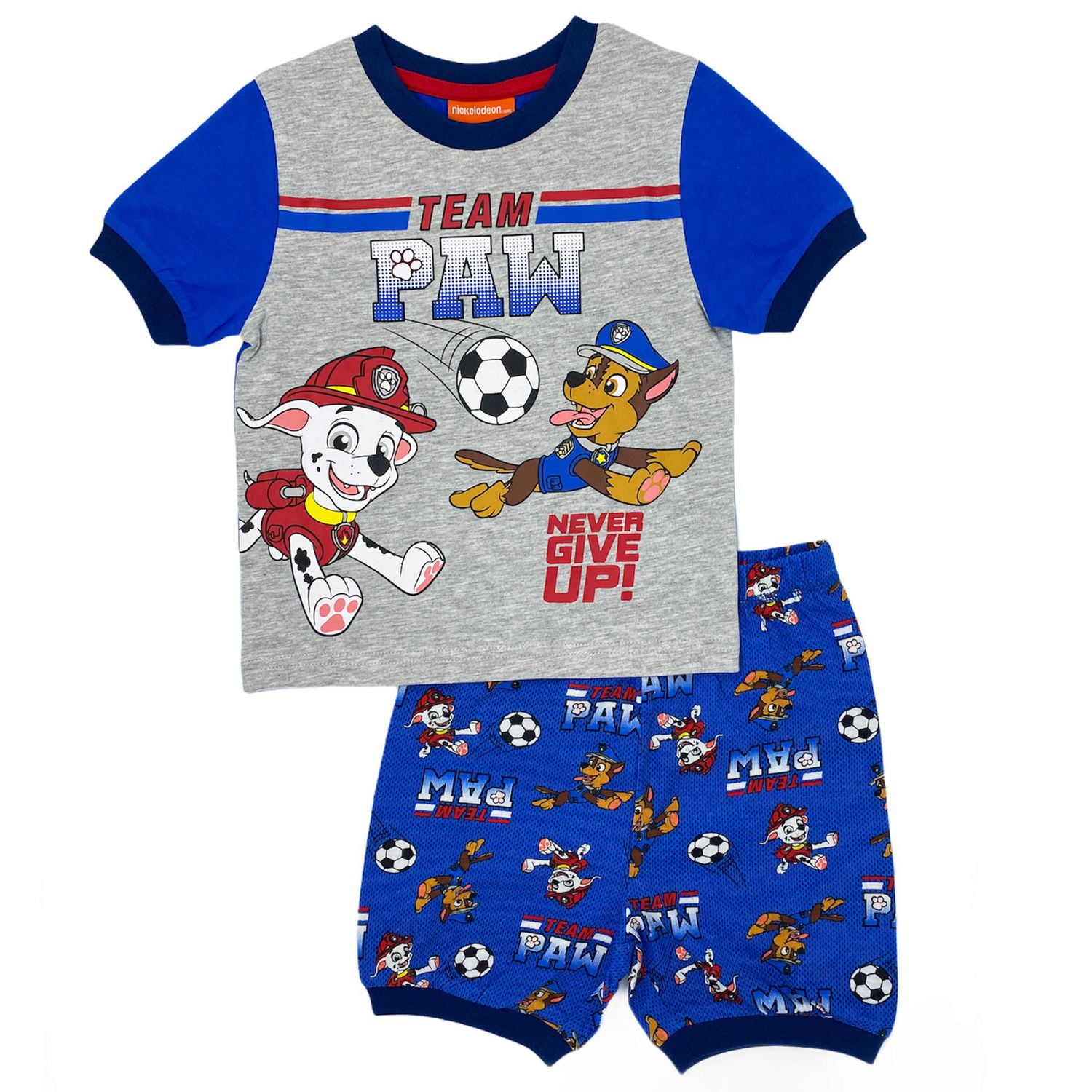 Paw Patrol Toddler Boy's T-Shirt and Shorts 2 Piece Pajamas Set