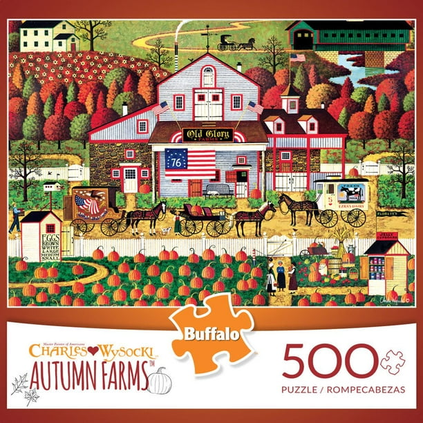 Buffalo Games Charles Wysocki Le puzzle Autumn Farms en 500 pièces