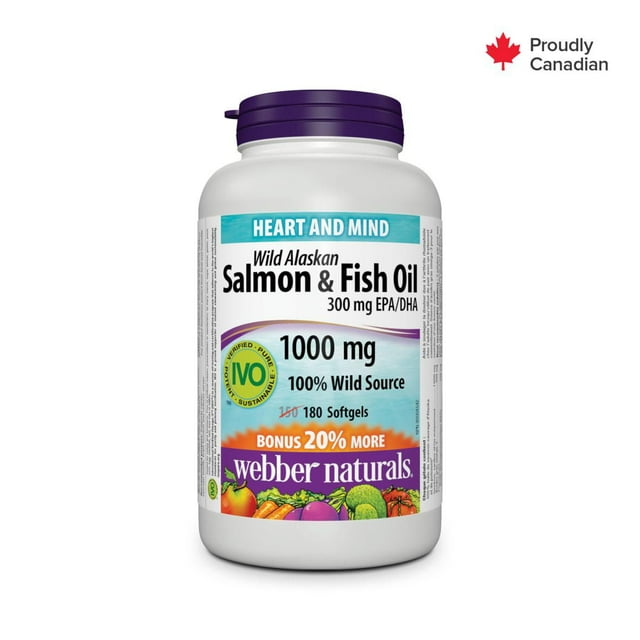 Wild Alaskan Salmon & Fish Oil 300 mg EPA/DHA 1000 Mg