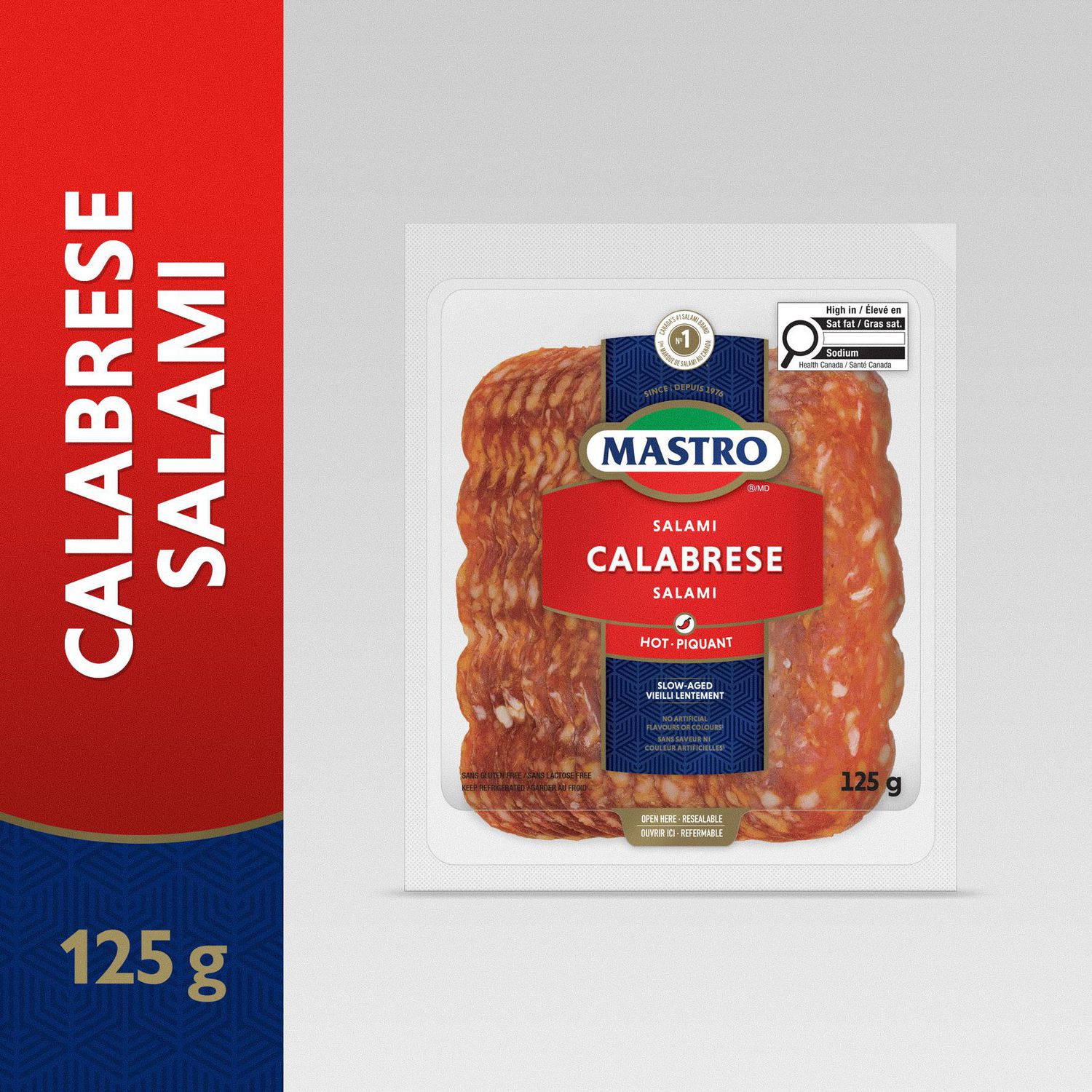 Salami calabrese Mastro, en tranches et salaisonné à sec 125g