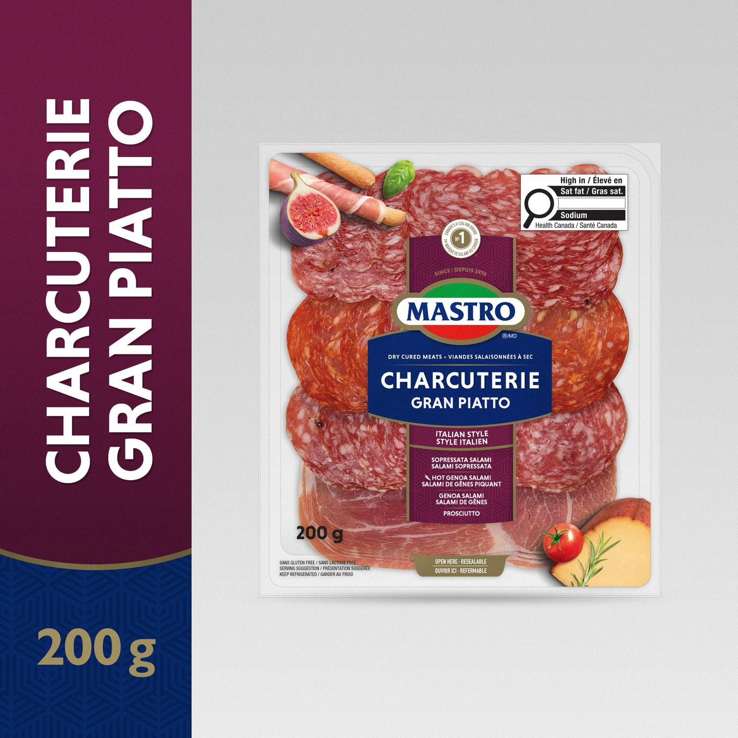 Mastro® Gran Piatto Charcuterie, Assorted Dry-Cured Meats, Family Pack, 200g
