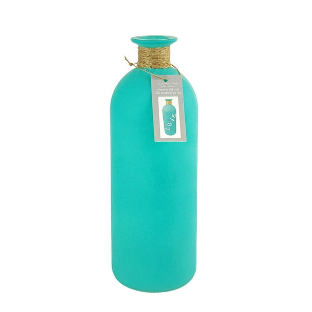 Lerman Decor glass bottle teal, Glass bottle teal Walmart.ca