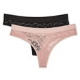 thumbnail image 1 of No Boundaries Women's Lace Thong 2-Pack, 1 of 1
