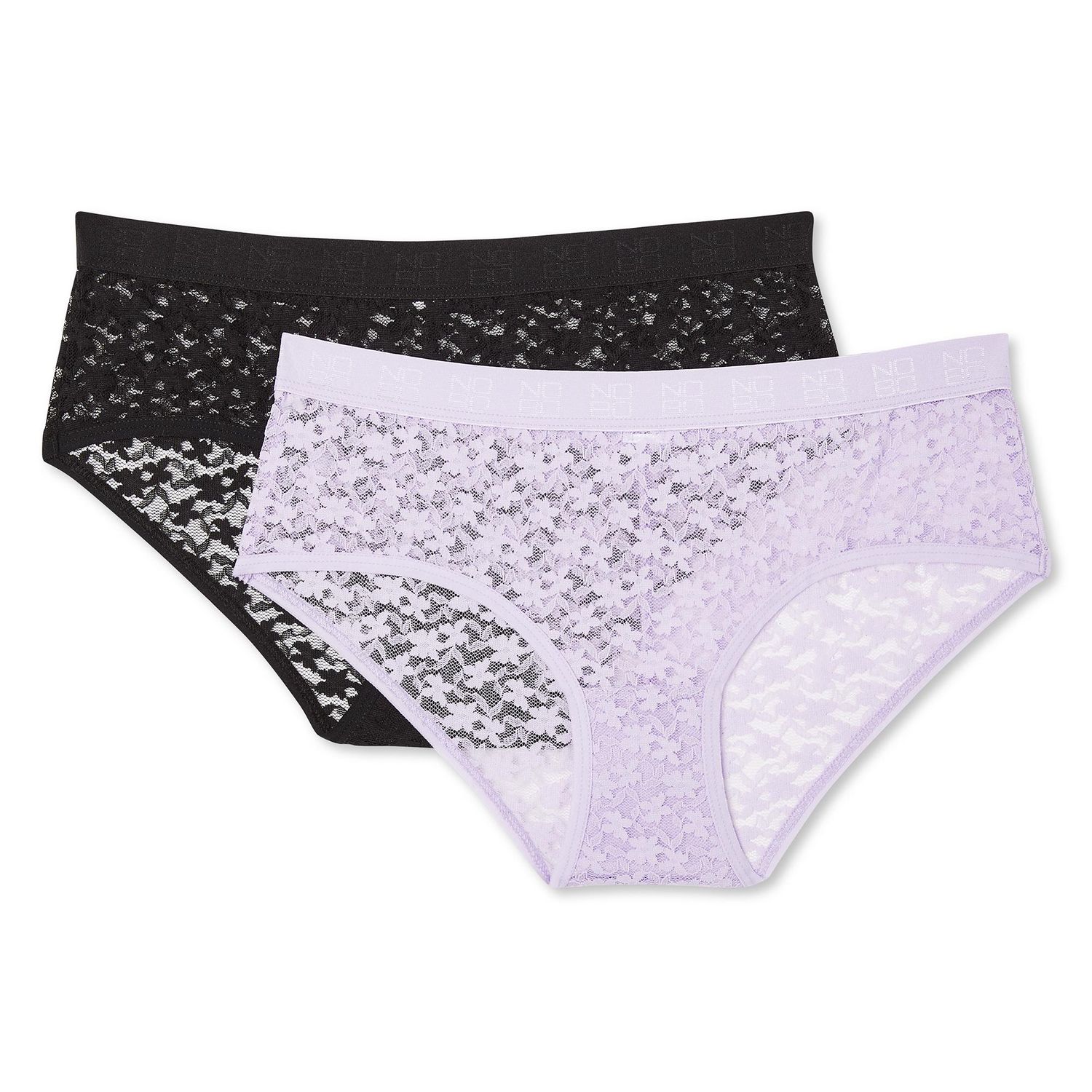 Lot de 2 culottes aux hanches en dentelle No Boundaries pour femmes