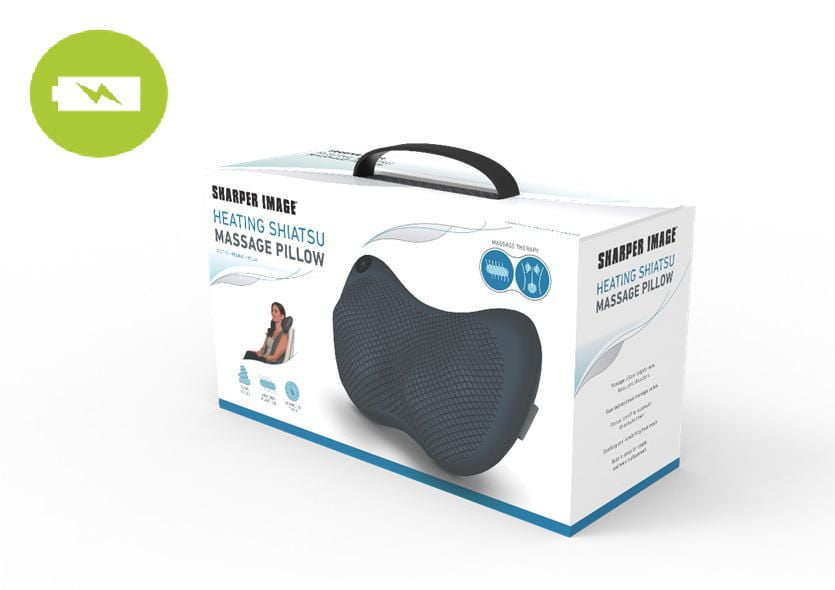 Sharper image heating 2024 shiatsu massage pillow