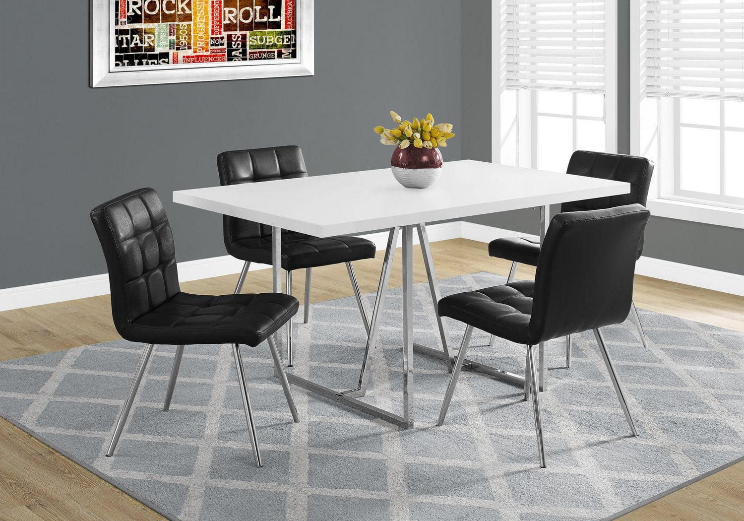Monarch Specialties White Dining Table