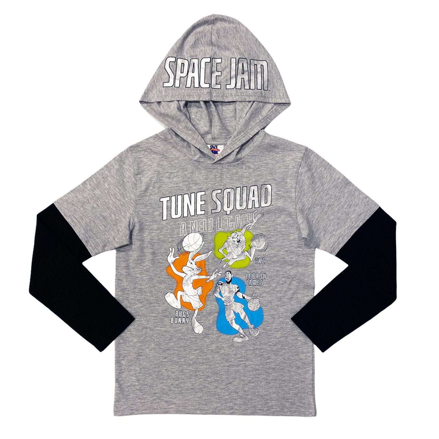 Space Jam Boys long sleeve hooded fooler tee
