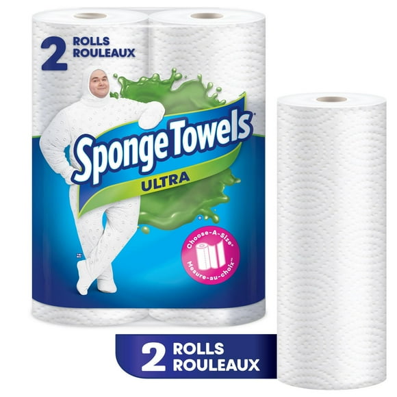 Essuie-tout SpongeTowels Ultra, feuilles Mesure-au-choix, 2 rouleaux