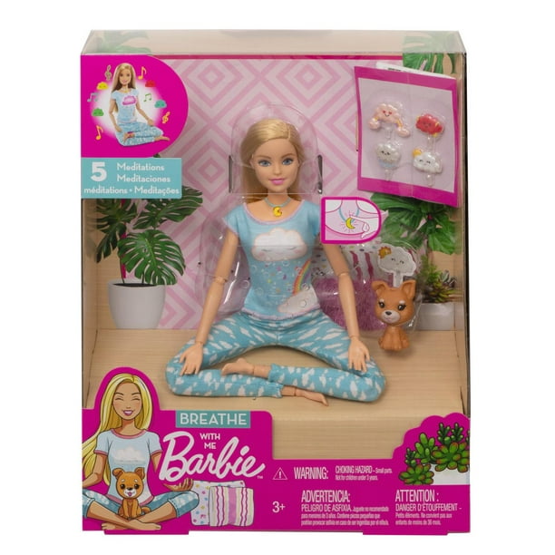 Breathe with Me Barbie Meditation Doll, Blonde, with Lights