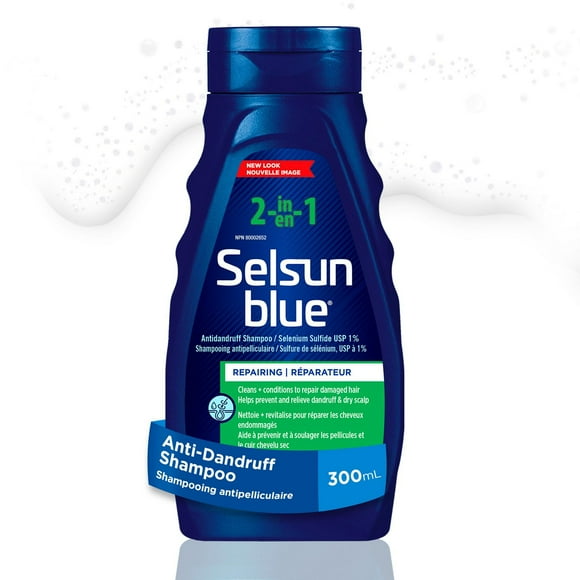 Selsun Blue 2-In-1 Anti-Dandruff Shampoo, 300 mL, Helps Control Dandruff, Itching and Flaking, Cleans & Conditions in One Step Application, 300 mL