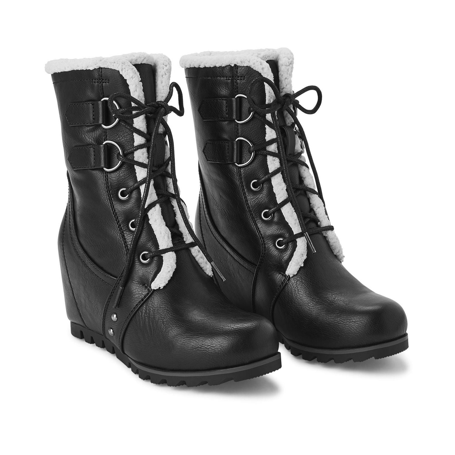 Bottes tendance lac es avec talon compens George pour femmes