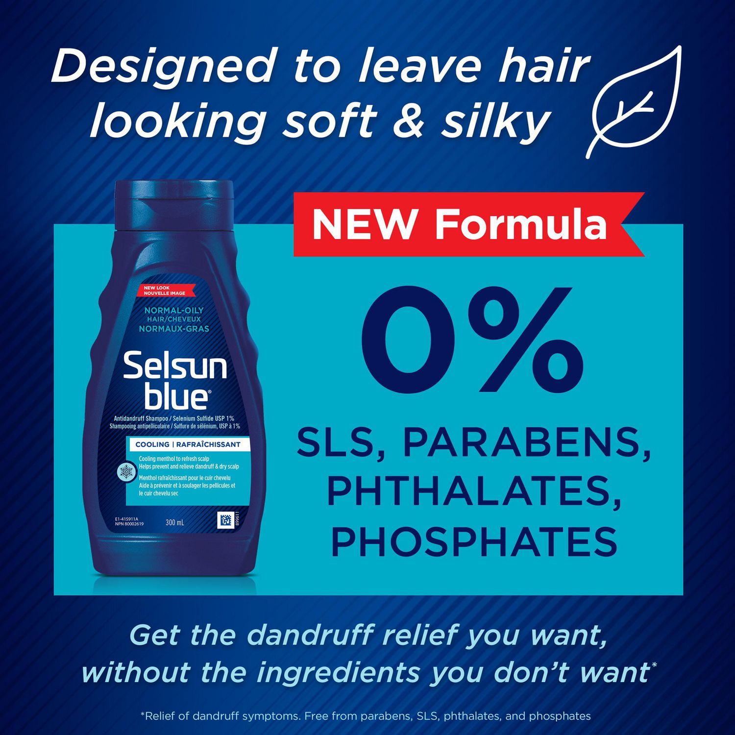 Selsun Blue Normal-Oily Hair Anti-Dandruff Shampoo, 300 mL, Helps Control Dandruff, Itching and Flaking, 300mL