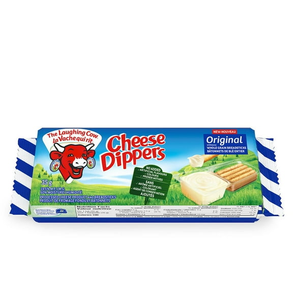 The Laughing Cow Cheese Dippers Original with wholegrain breadsticks x1 35g
