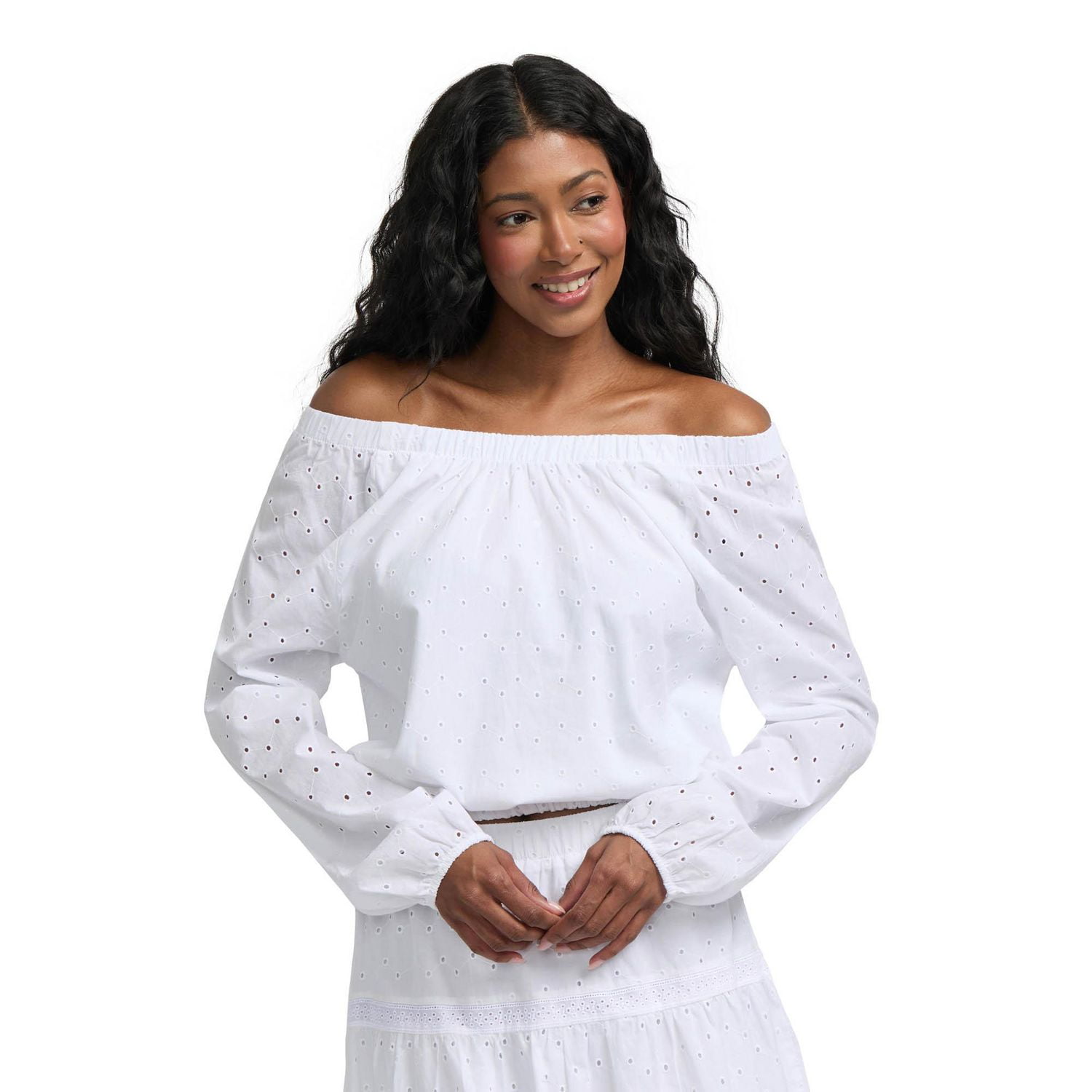 Mexx Women’s Long Sleeve Eyelet Top