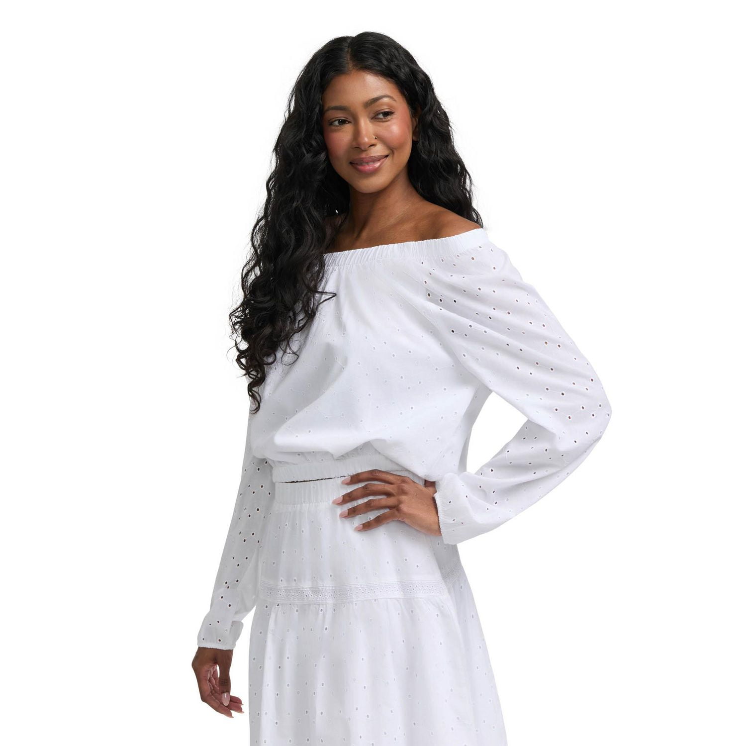 Mexx Women’s Long Sleeve Eyelet Top