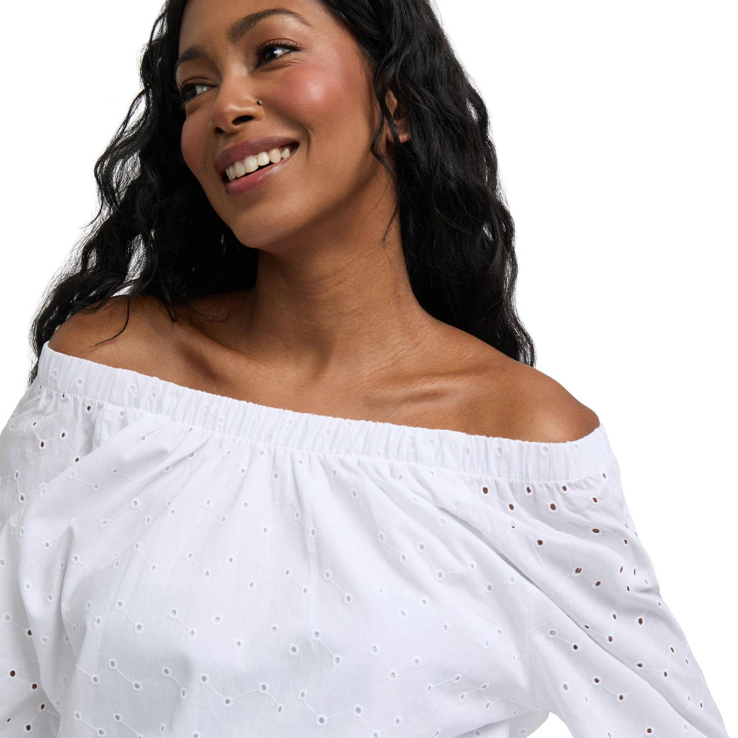 Mexx Women’s Long Sleeve Eyelet Top