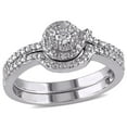 thumbnail image 1 of Miabella 0.14 Carat T.W. Diamond Sterling Silver Loop-Style Bridal Set, 1 of 4
