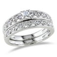 thumbnail image 1 of Miabella 0.10 Carat T.W. Diamond Sterling Silver Bridal Set, 1 of 4