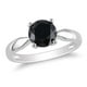 Bague de fiançailles Miadora avec 2 carat de diamant noir solitaire en or blanc 10k – image 1 sur 4