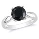 Bague de fiançailles Miadora avec 3 carat de diamant noir solitaire en or blanc 10k – image 1 sur 4