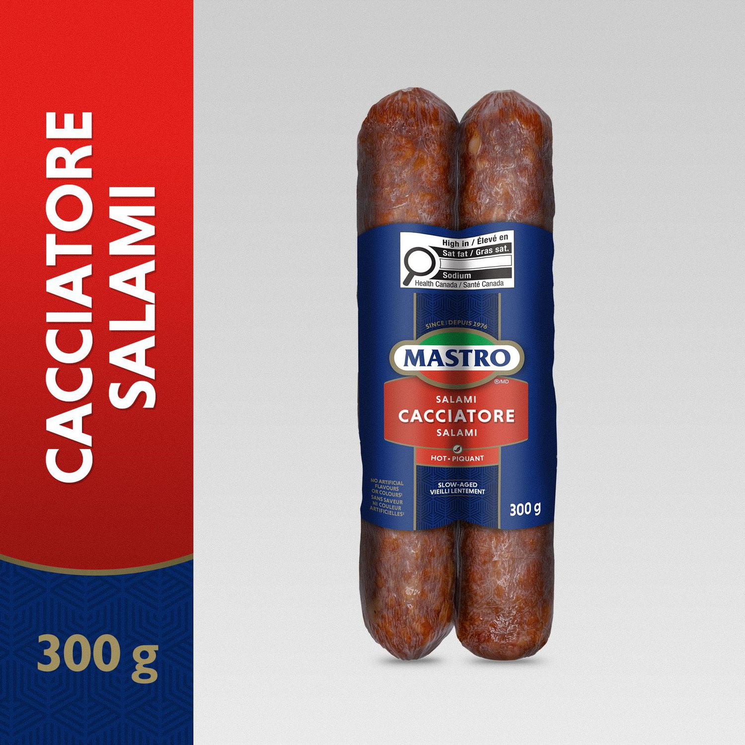 Pièce de salami cacciatore piquant Mastro, salaisonné à sec 300g
