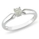 Bague de fiançailles Miabella avec 0.20 carat de diamant solitaire en or blanc 10k – image 1 sur 3