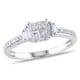 Bague de fiançailles Miadora avec 0.50 carat de diamant de coupe princesse, baguette et ronde en or blanc 10k – image 1 sur 3