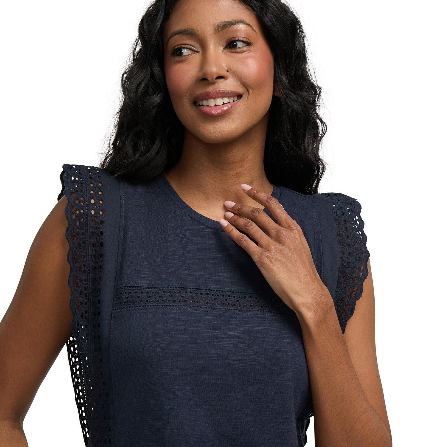 Mexx Women’s Sleeveless Top with Lace Trim, XS-XXL