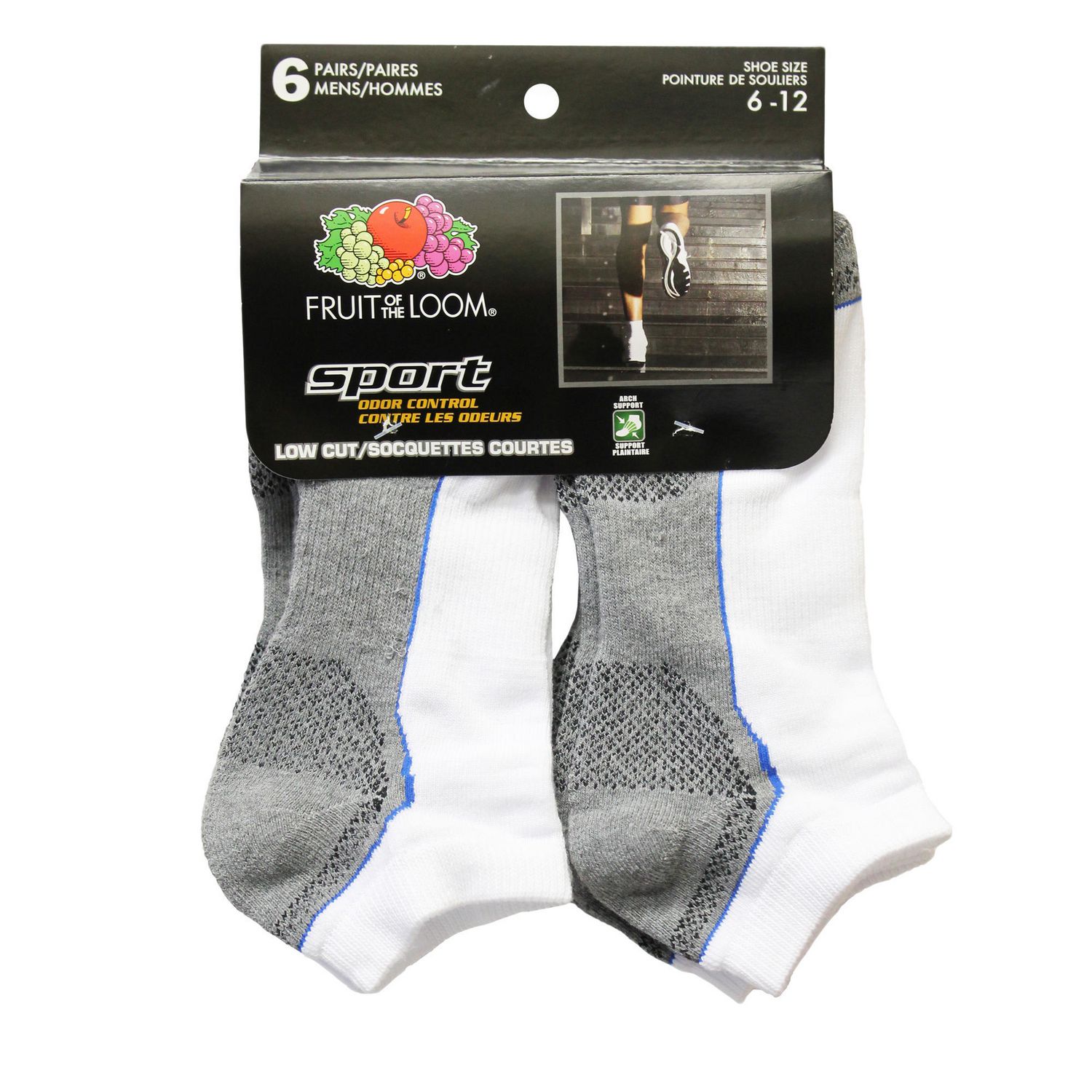 Fruit of the Loom Men's Sport Low-Cut Socks - 6 Pairs | Walmart Canada