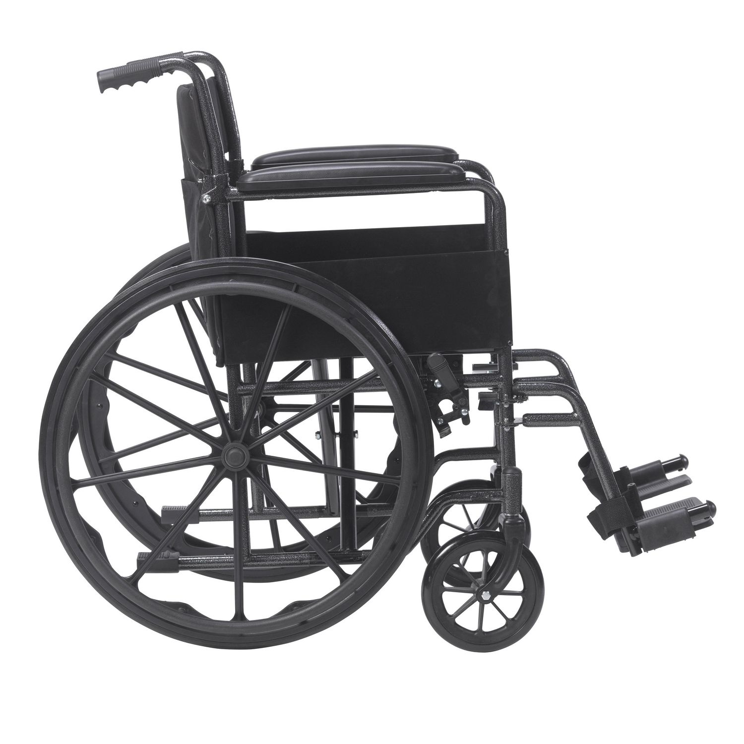 Drive Medical Black 18-inch Silver Sport 1 Wheelchair with Full