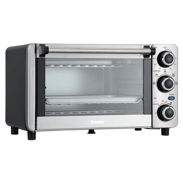 Danby DBTO0412BBSS Stainless Steel 0.4 Cu ft 4 Slice Countertop Toaster Oven