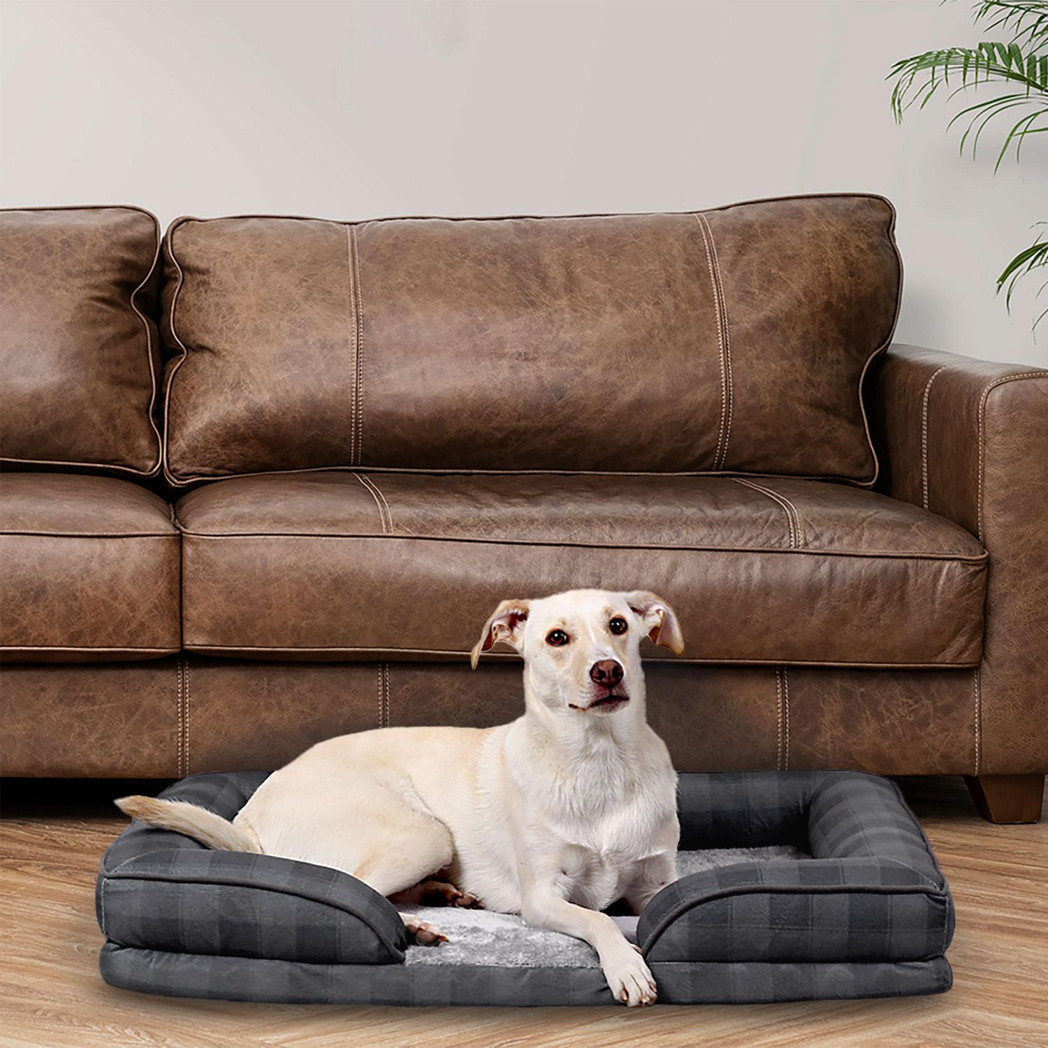 Large 35in Sofa Style Dog Bed XL Dog Beds for Medium Large Dogs Bolster Pet Bed Couch removable washable cover Walmart