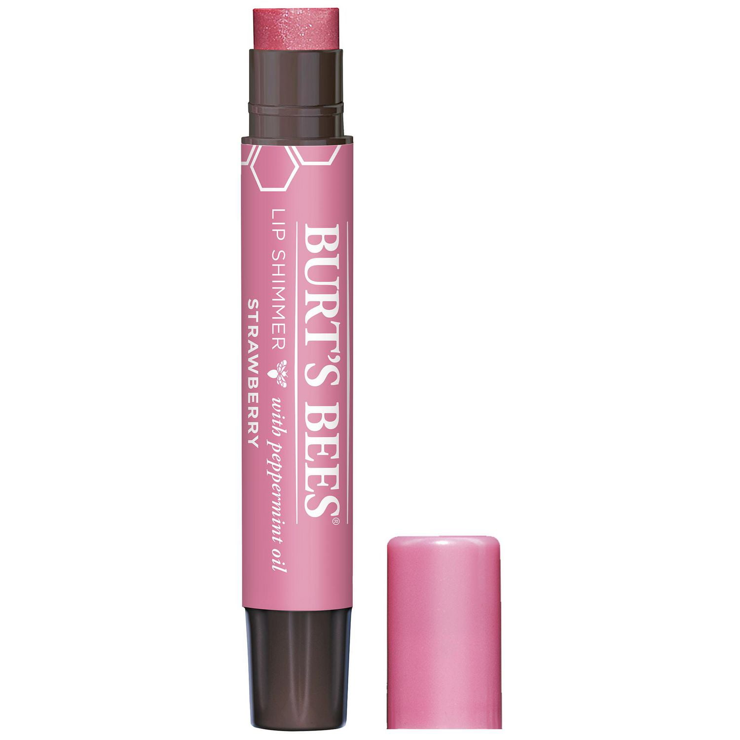 Burt’s Bees 100% Natural Lip Shimmer, Strawberry, - 1 Tube